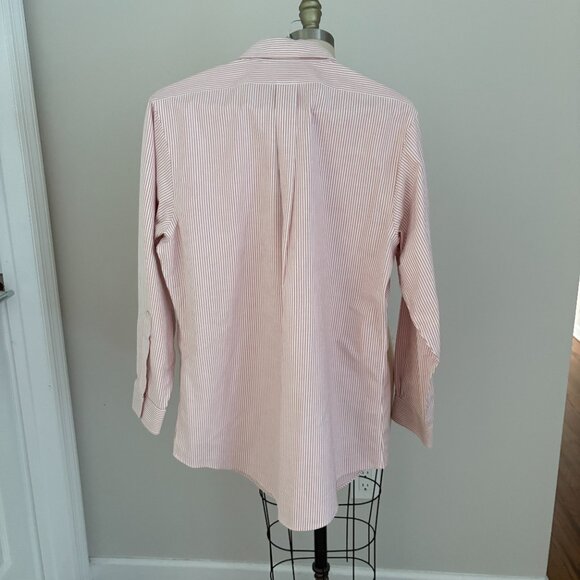 Brooks Brothers Shirt Men's Button Down Slim Fit White Pink Striped Size 16-3 - Picture 2 of 5